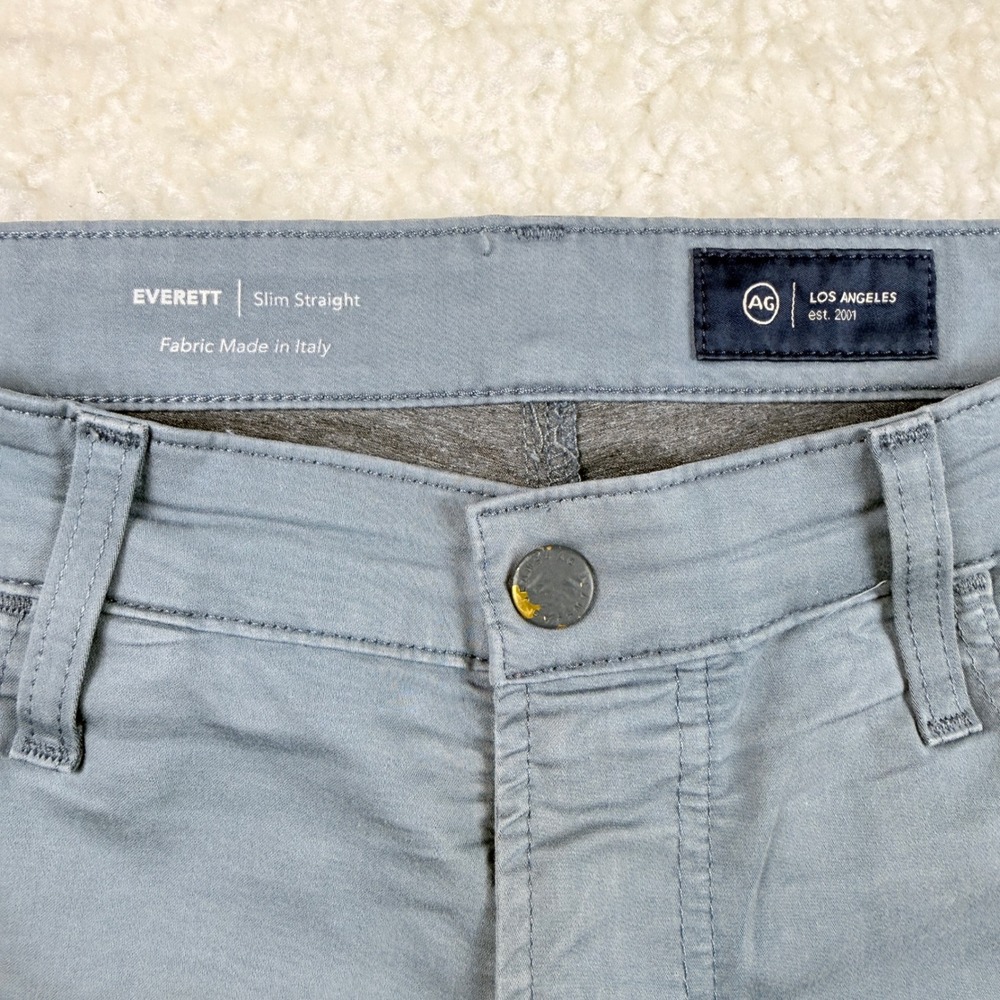 AG Everett Slim Straight Pants Mens 35x32 Blue Gray Cotton Blend 1794CMPSSKY
